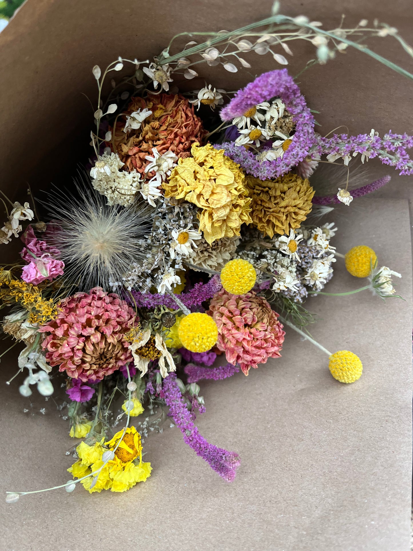 Naturally dried British flower bouquet