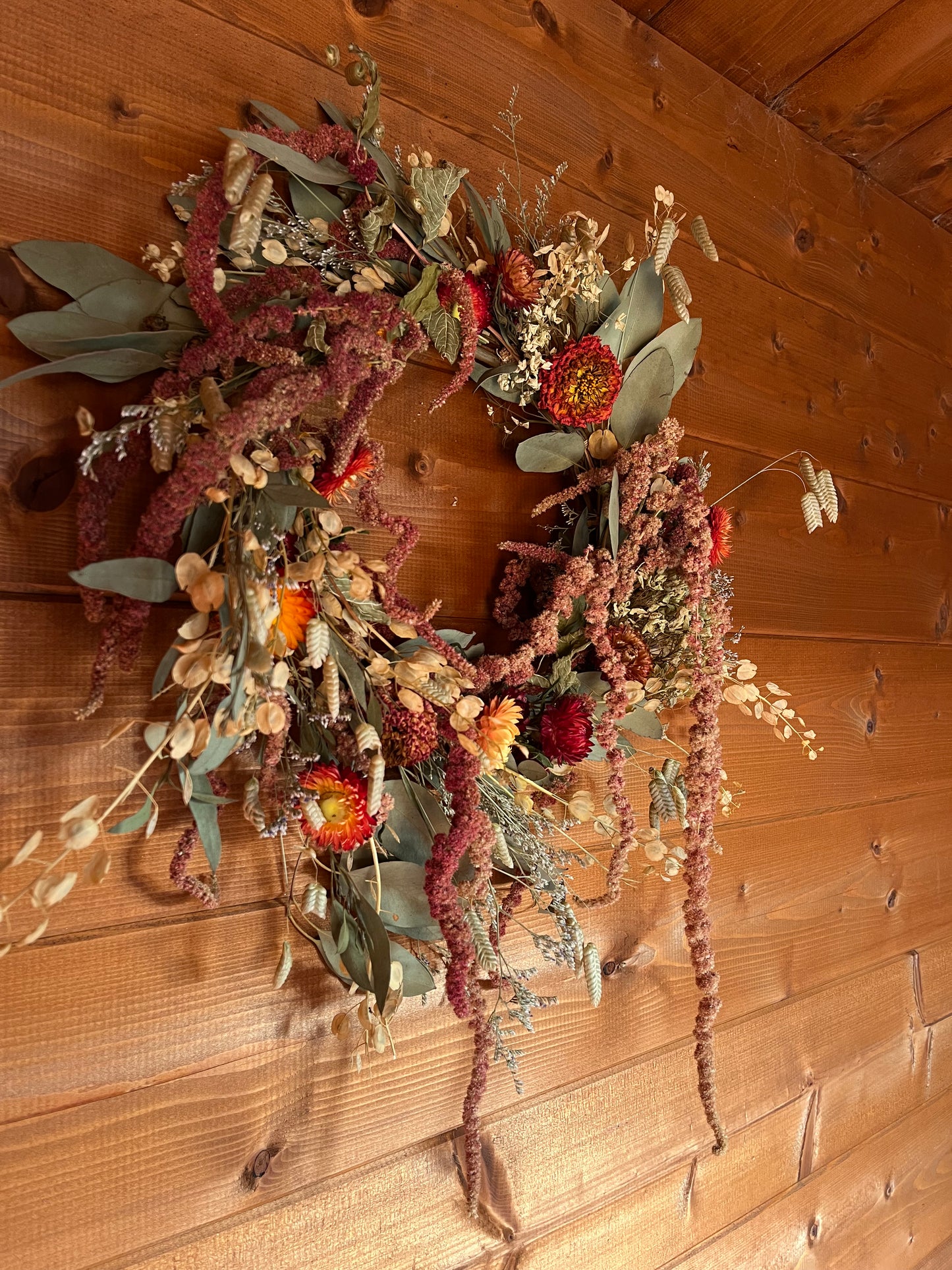 Naturally dried British flower wreath